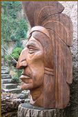 Indián-maska 100 cm-teak wood